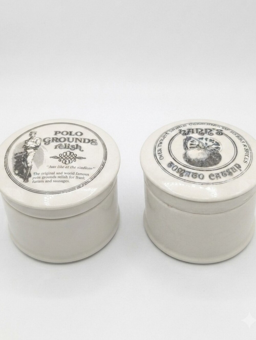 Polo Grounds Relish & Catsup Ceramic Jars Set (GHC Japan) 🍅🥒